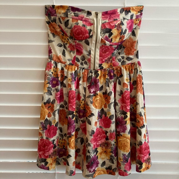 Floral Strapless Dress/Tunic Sz: M - Picture 1 of 6